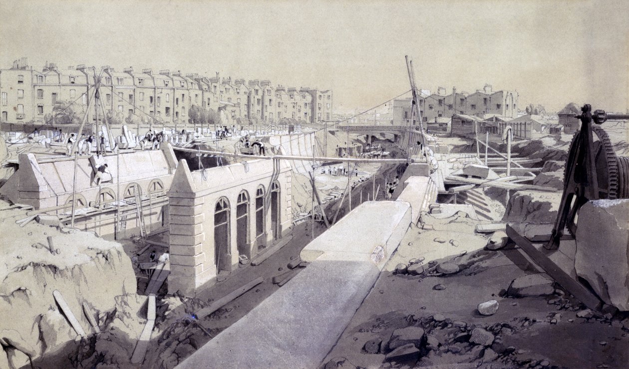 Mornington Crescent - Linea in costruzione, settembre 1836 da John Cooke Bourne