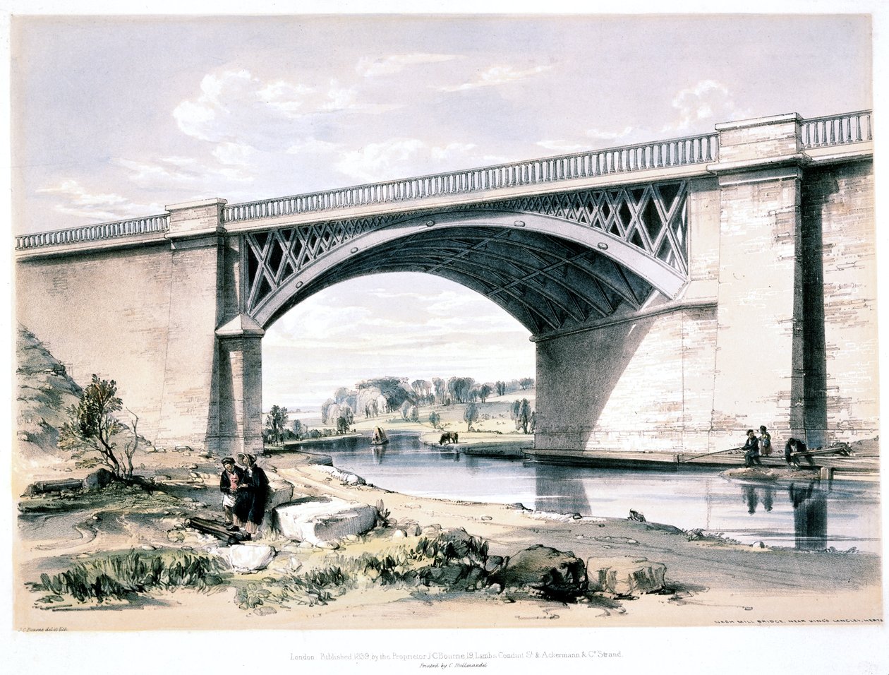 Ponte di Nash Mill, vicino a Kings Langley, Hertfordshire, 1839 da John Cooke Bourne