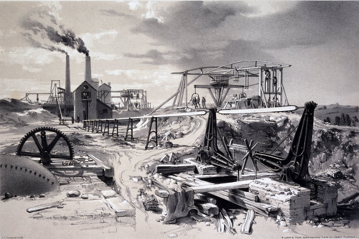 Pompe, pozzo di ventilazione, Tunnel di Kilsby, Northamptonshire, 15 luglio 1837 da John Cooke Bourne