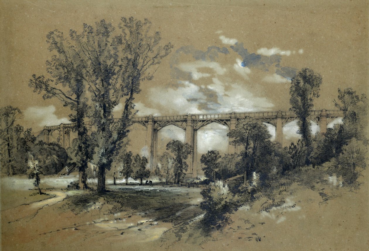 Il viadotto di Blatchford, c.1835-38 da John Cooke Bourne