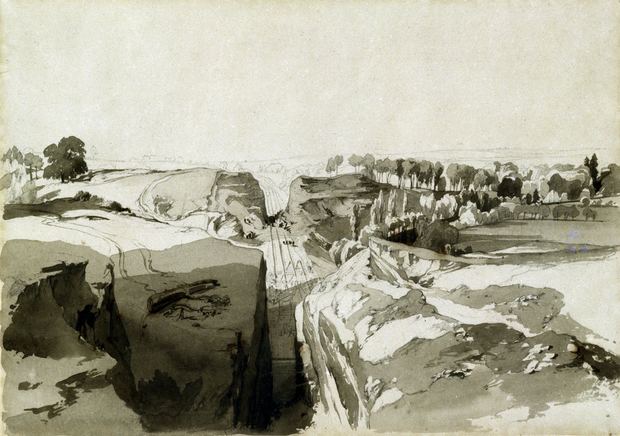 Vista dalla cima del tunnel, Linslade, Buckinghamshire, 12 ottobre 1837 da John Cooke Bourne