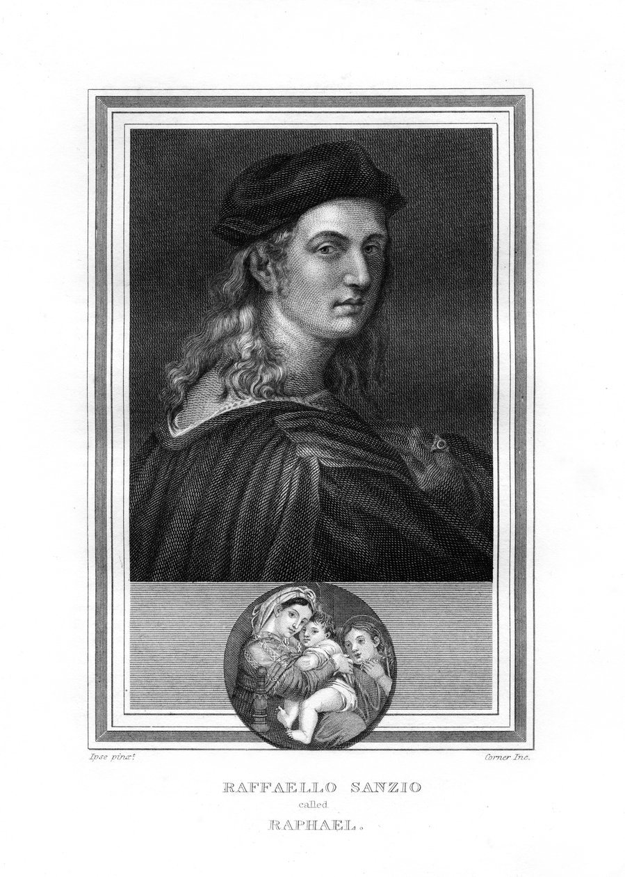 Raffaello, maestro pittore e architetto della scuola fiorentina, 1825 da John Corner