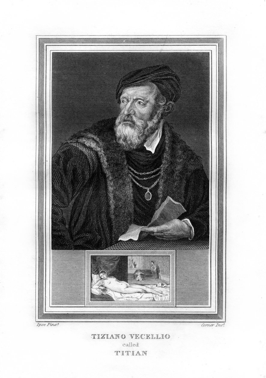 Tiziano Vecellio, pittore italiano del Rinascimento, 1825 da John Corner
