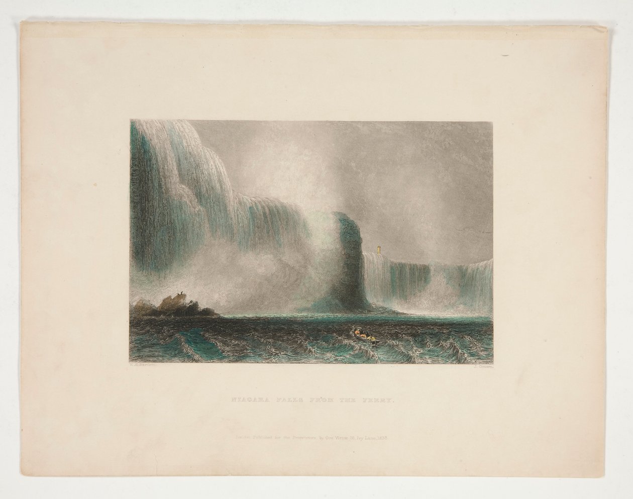 Cascate del Niagara dal traghetto, illustrazione per Nathaniel Parker Willis da John Cousen