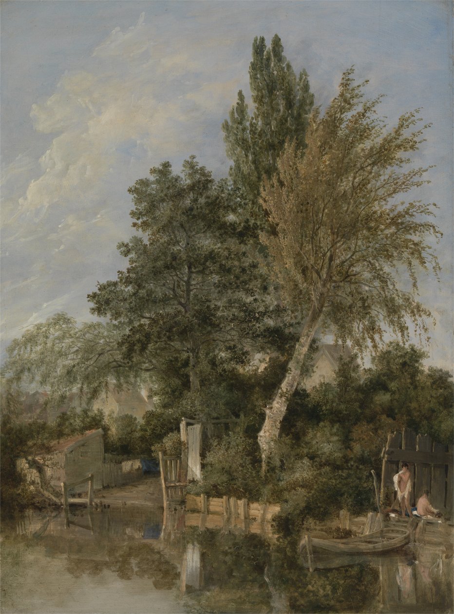 Scena fluviale con ragazzi che fanno il bagno, c.1817 da John Crome