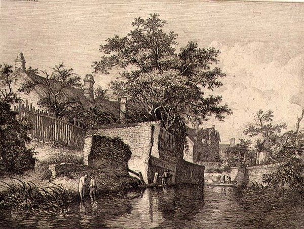 Fronte dei Nuovi Mulini, pub. da J. & W. Freeman nel 1821 da John Crome