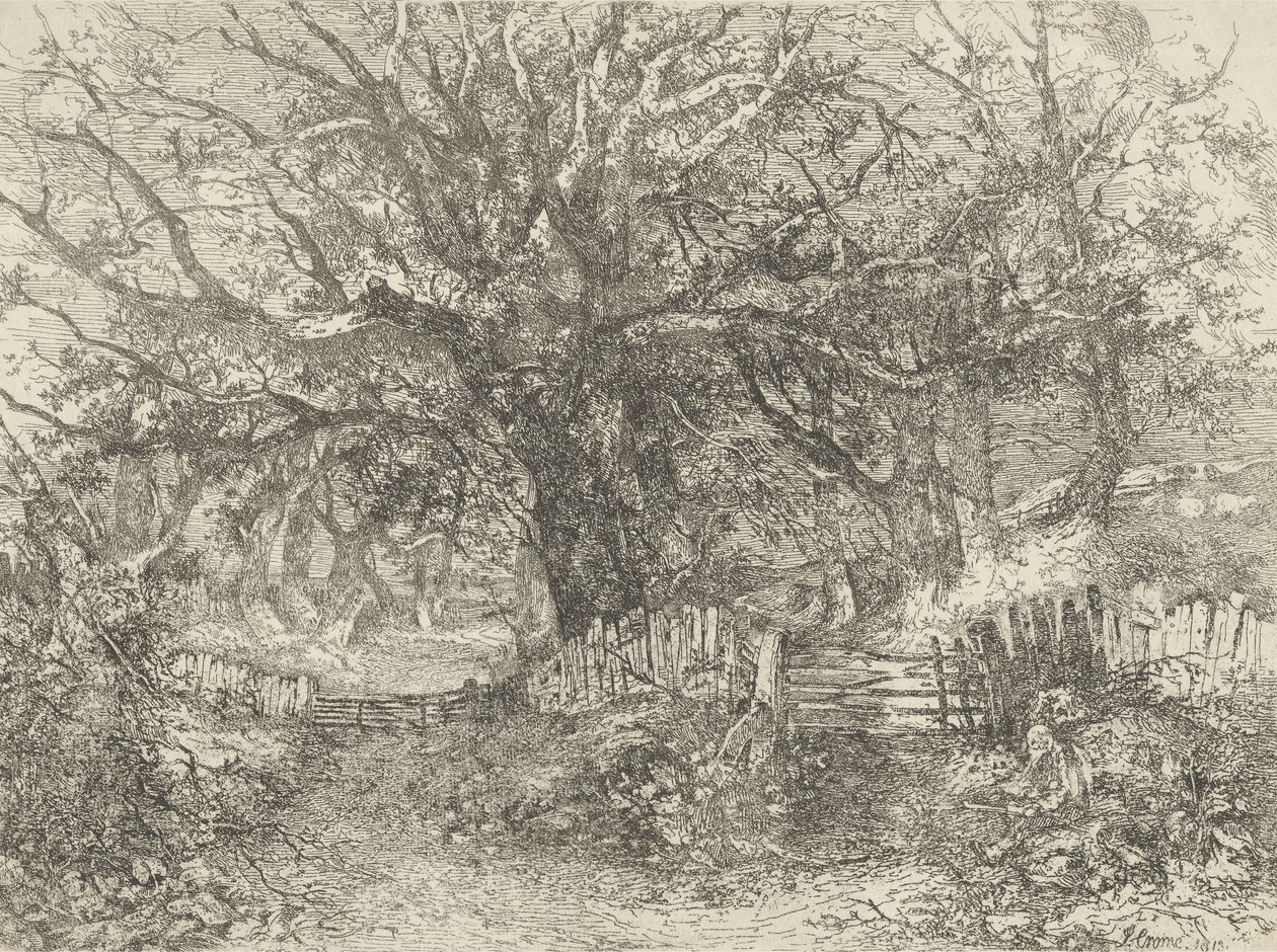 Scena di strada, Trowse Hall, 1813 da John Crome