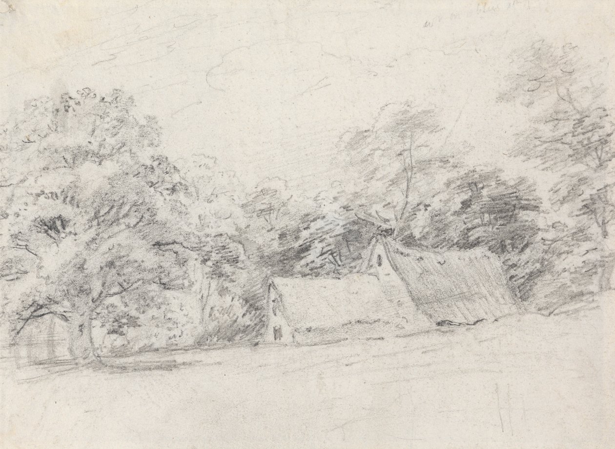 Due edifici tra gli alberi da John Crome