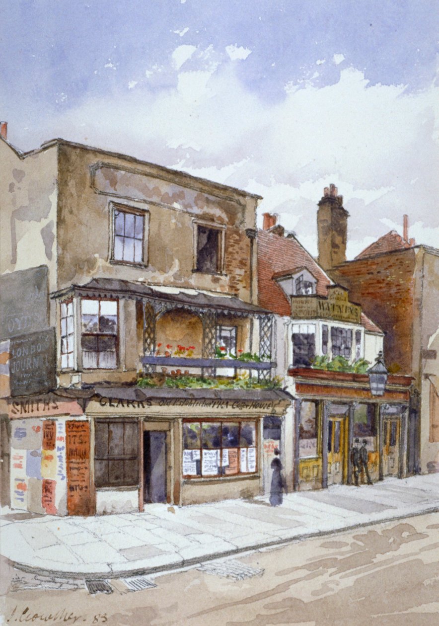 Angolo di Cheyne Walk e Lawrence Street, Chelsea, Londra, 1883 da John Crowther