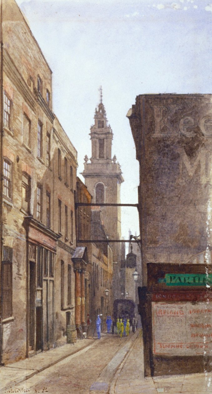Garlick Hill, City of London, 1882 da John Crowther