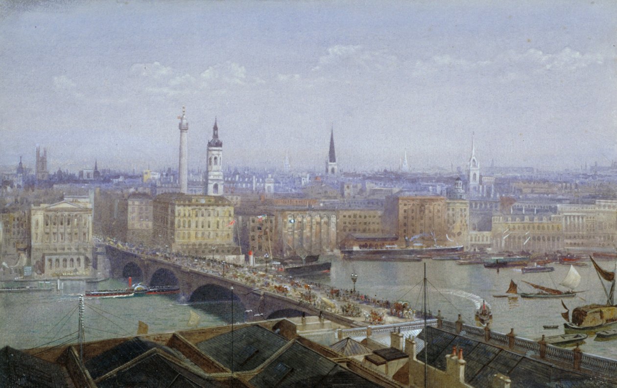London Bridge e la Città di Londra da John Crowther
