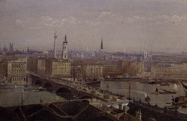 Ponte di Londra che mostra il Monumento da John Crowther