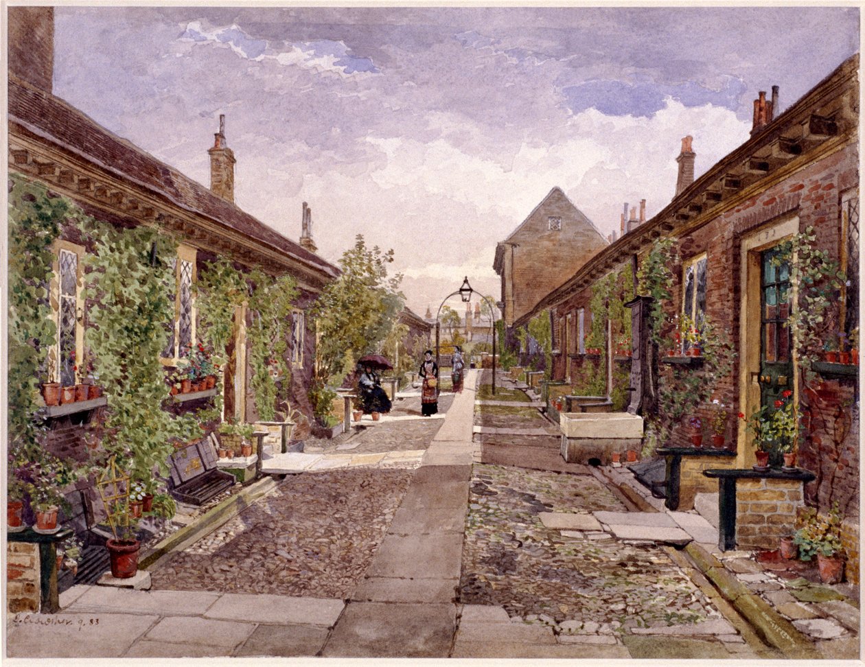 Case di riposo degli Skinners, Mile End Road, Stepney, Londra, 1883 da John Crowther