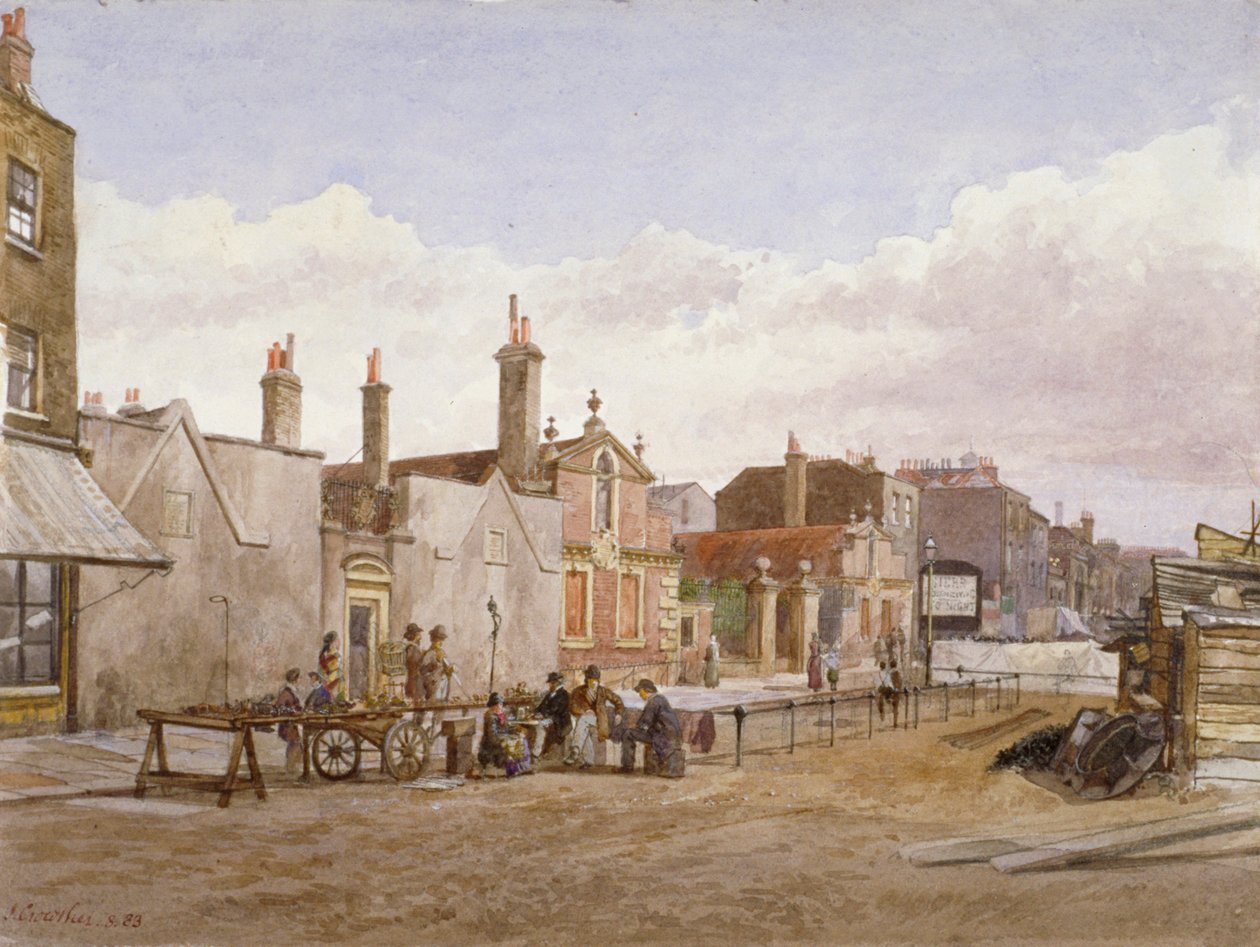 Case di riposo degli Skinners e degli Almshouses della Trinità, Mile End Road, Stepney, Londra, 1883 da John Crowther