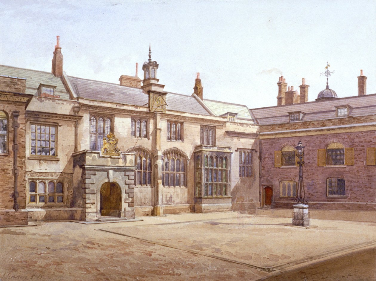 Veduta della Pensioners Hall di Sutton, Charterhouse, Londra da John Crowther