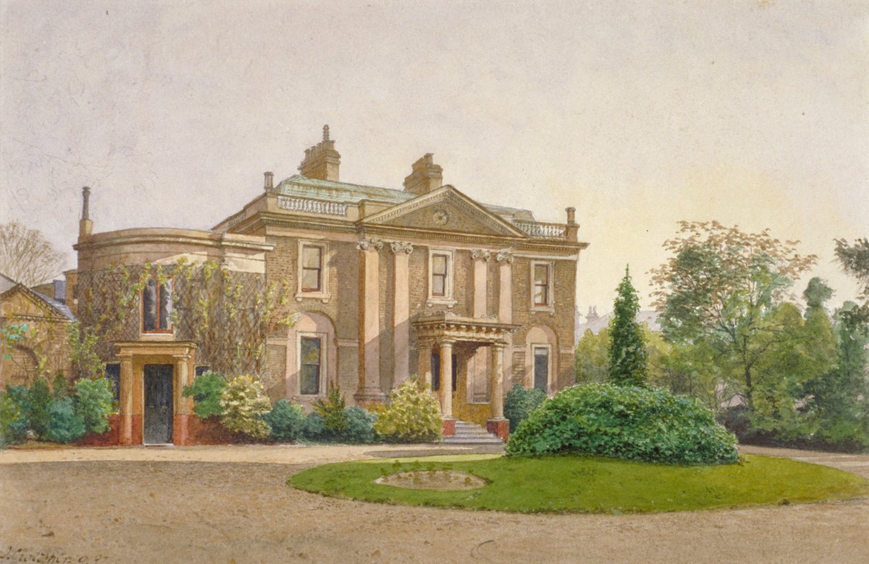 Vista del fronte di Carroun House, South Lambeth Road, Lambeth, Londra, 1887 da John Crowther