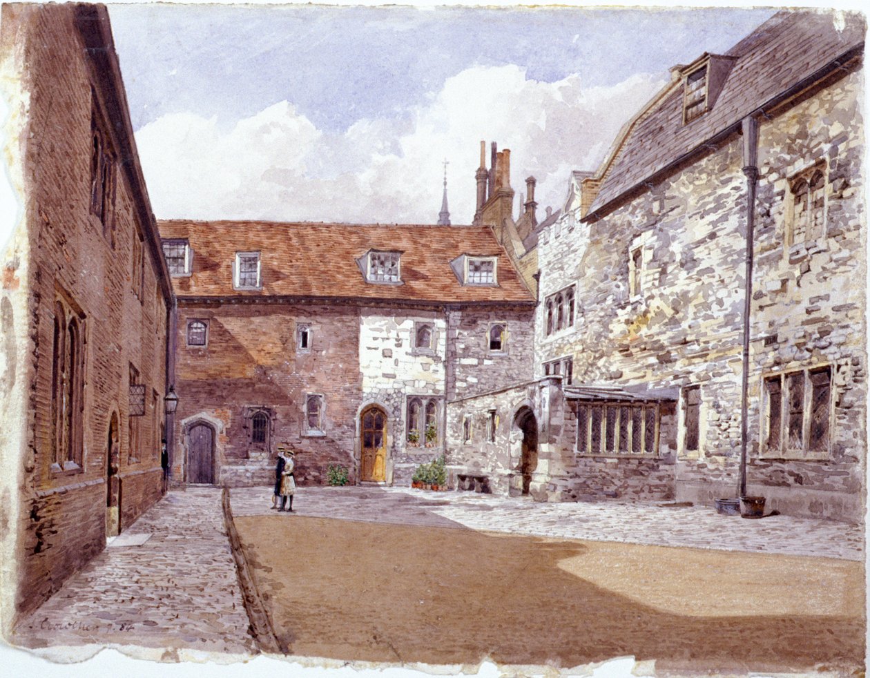 Corte della lavanderia, Charterhouse, Londra, 1884 da John Crowther