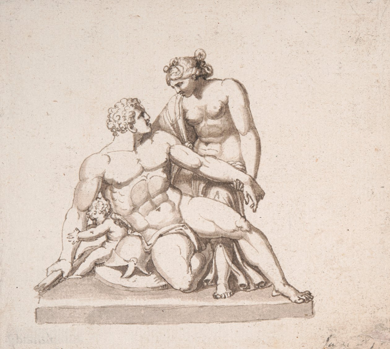 Studio di un gruppo scultoreo: Marte, Venere e Cupido da John Deare