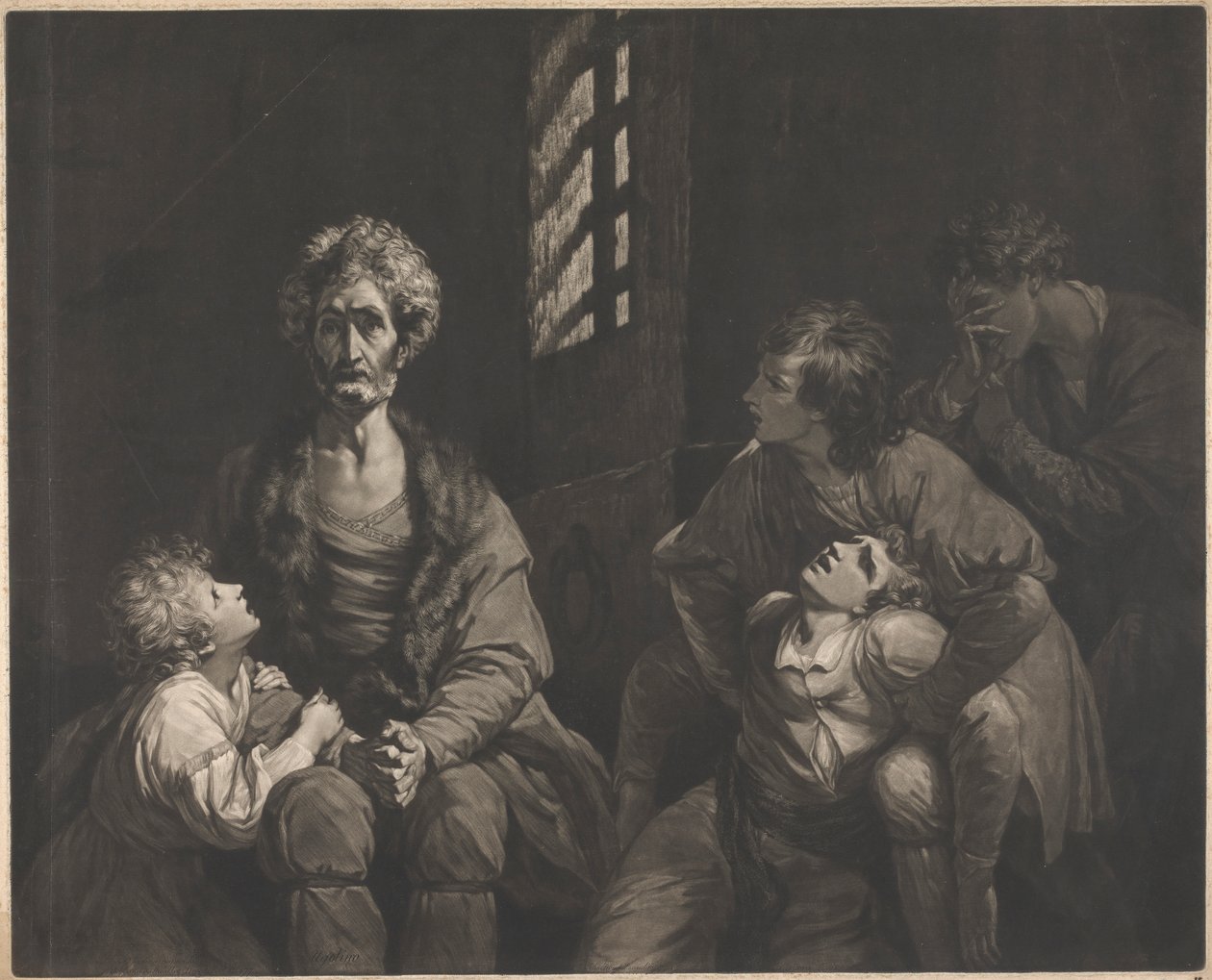 Conte Ugolino della Gherardesca e i suoi figli in prigione da John Dixon