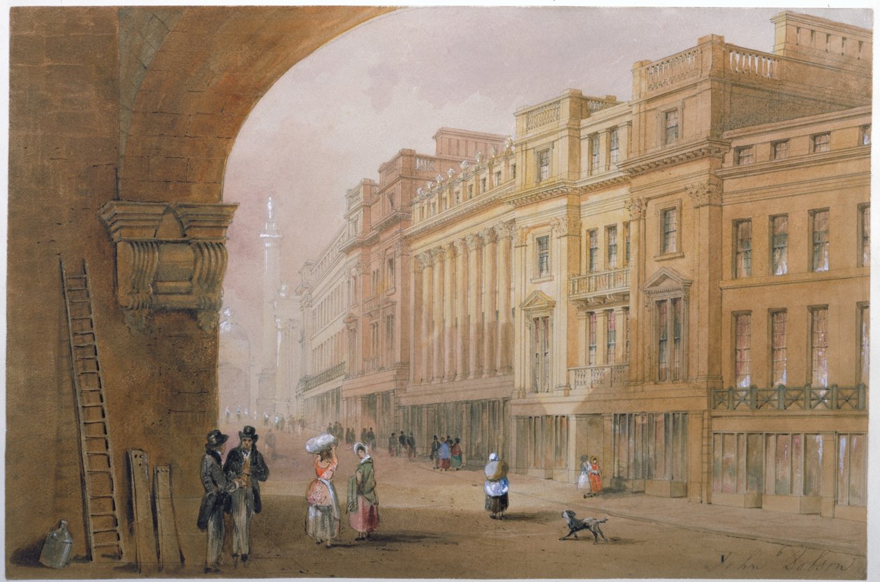 Veduta di Grey Street, Newcastle upon Tyne da John Dobson