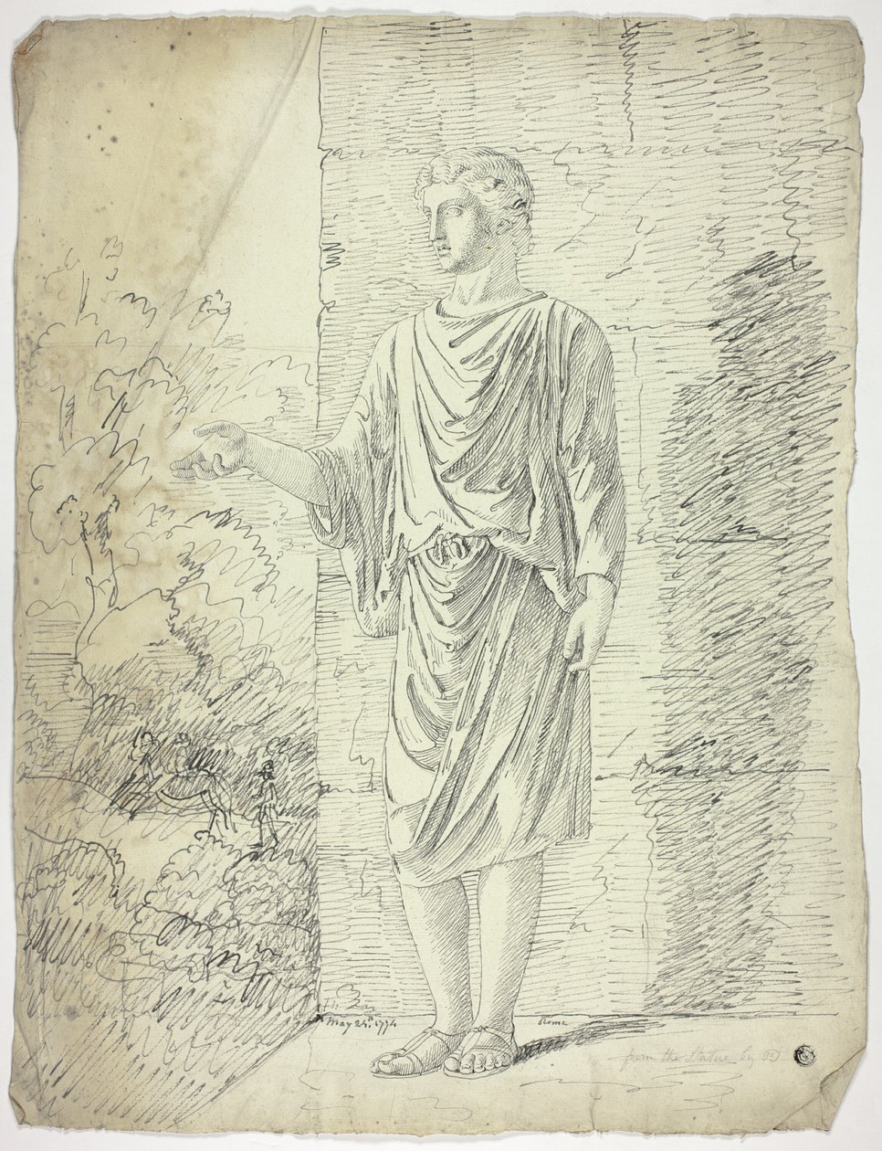 Dopo una scultura antica di un giovane in piedi da John Downman