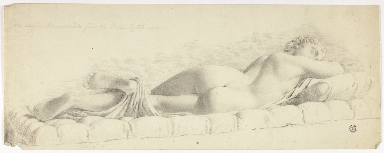 Antica statua di Ermafrodito dormiente da John Downman