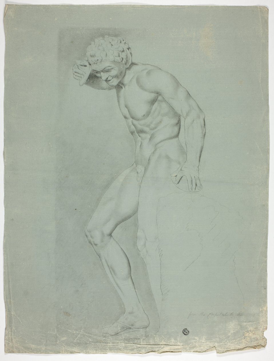 Statua antica di fauno in piedi con cembali da John Downman