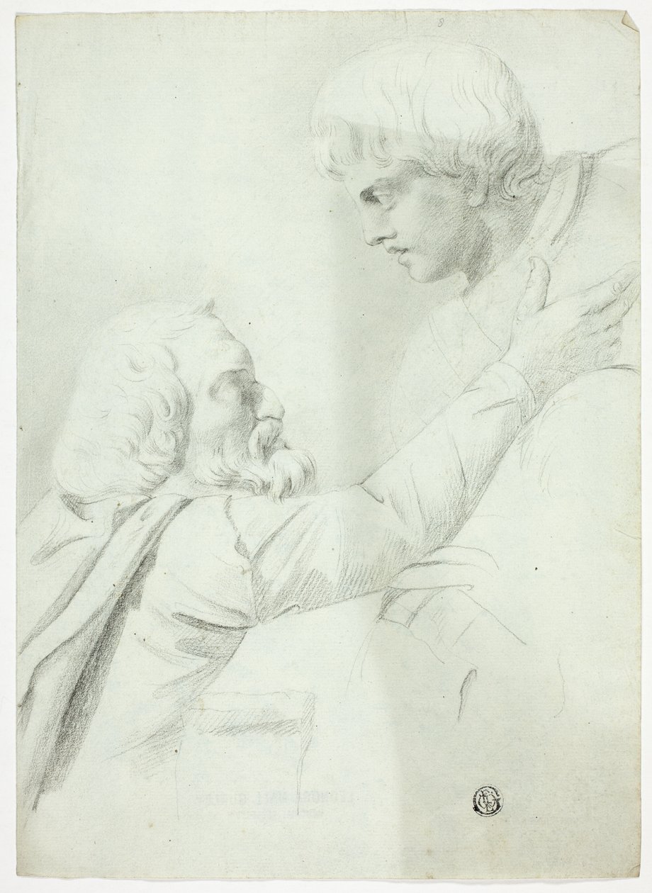 Uomo e ragazzo barbuti (da Bas-Relief) da John Downman