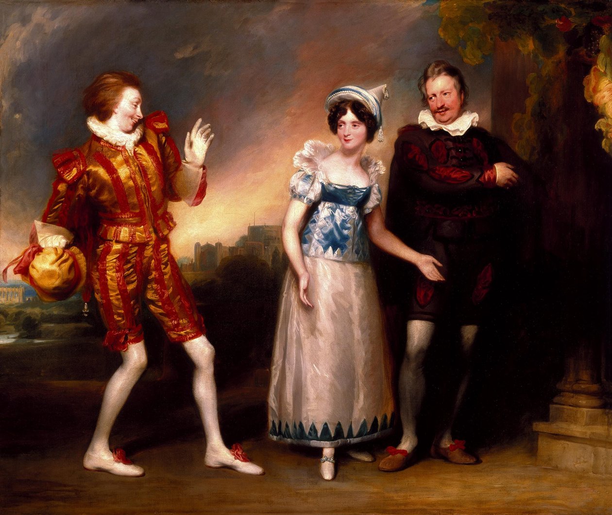 Master Page, Anne Page e Slender di John Downman, ARA da John Downman
