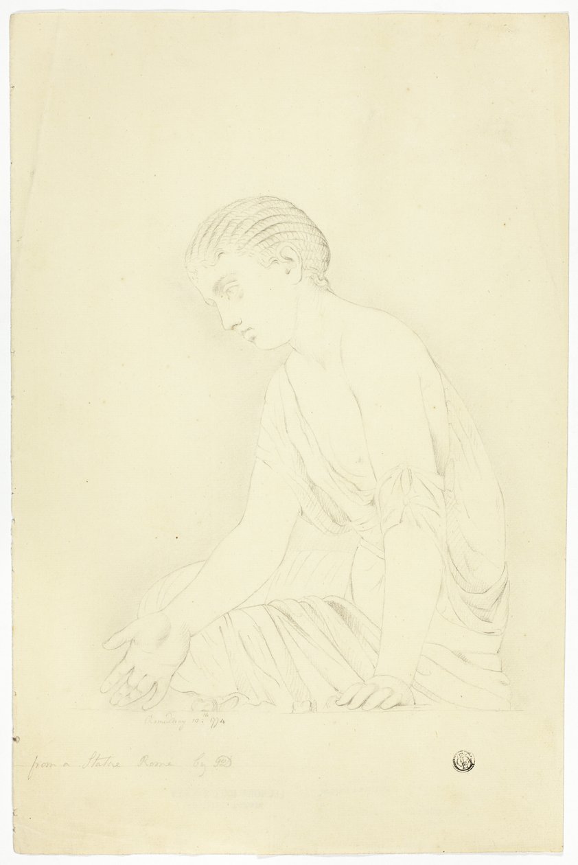 Statua di ragazza seduta da John Downman