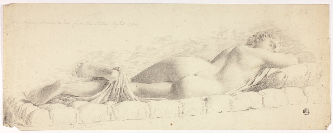 Antica statua di Ermafrodito dormiente da John Downman