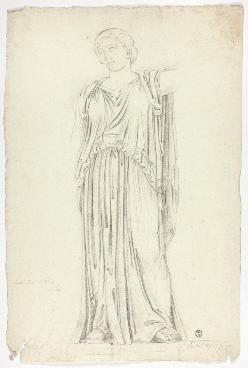 Statua Antica di Donna Drappeggiata in Piedi da John Downman