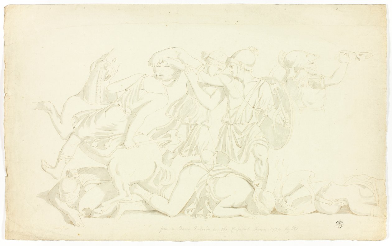 Antico bassorilievo con battaglia delle Amazzoni da John Downman