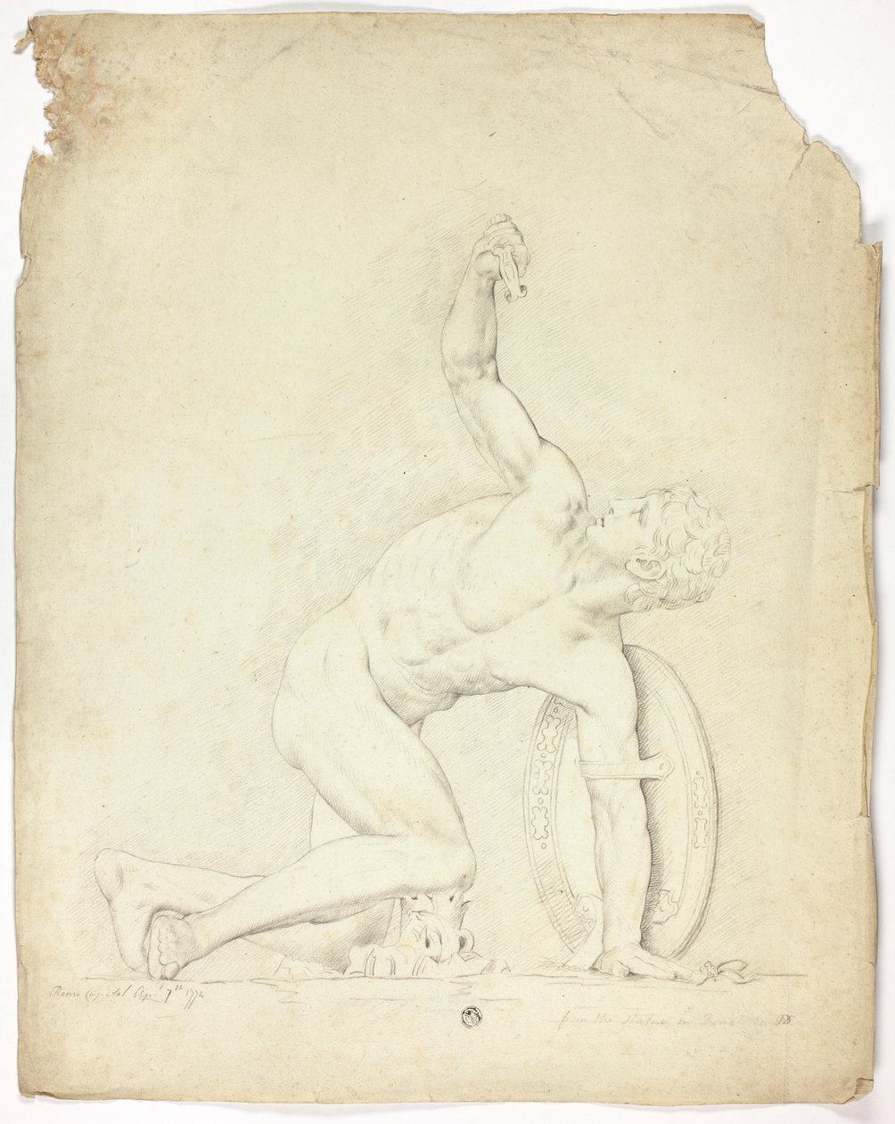 Guerriero ferito dalla statua a Roma da John Downman