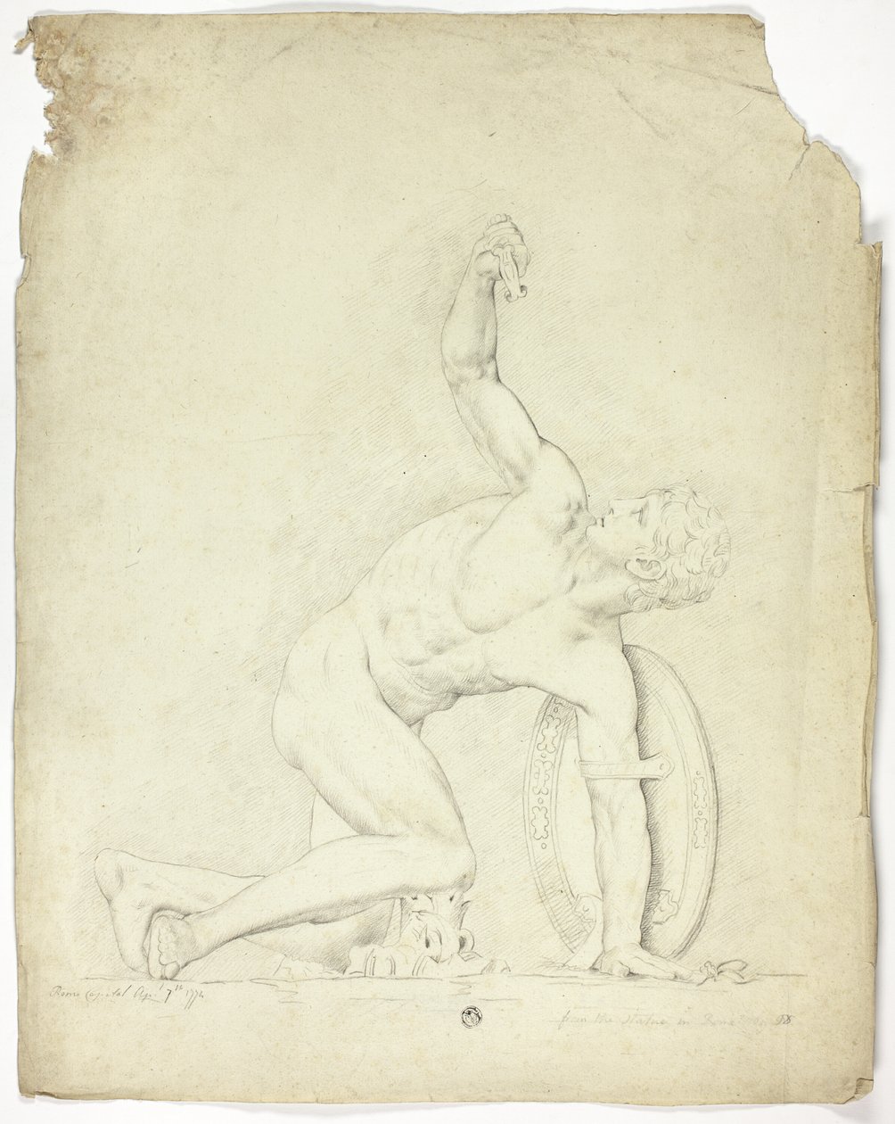 Guerriero ferito dalla statua a Roma da John Downman