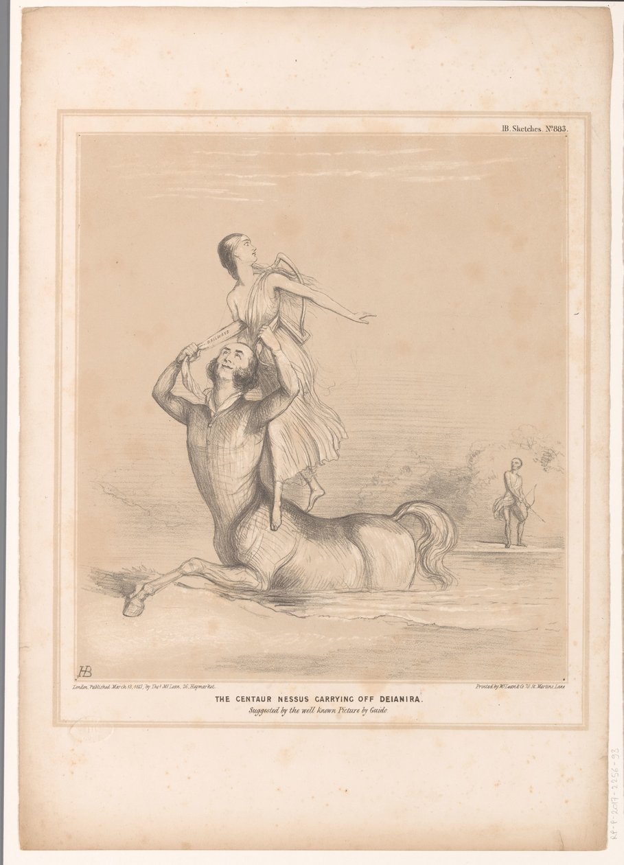 Caricatura di Lord Bentinck come il centauro Nesso da John Doyle