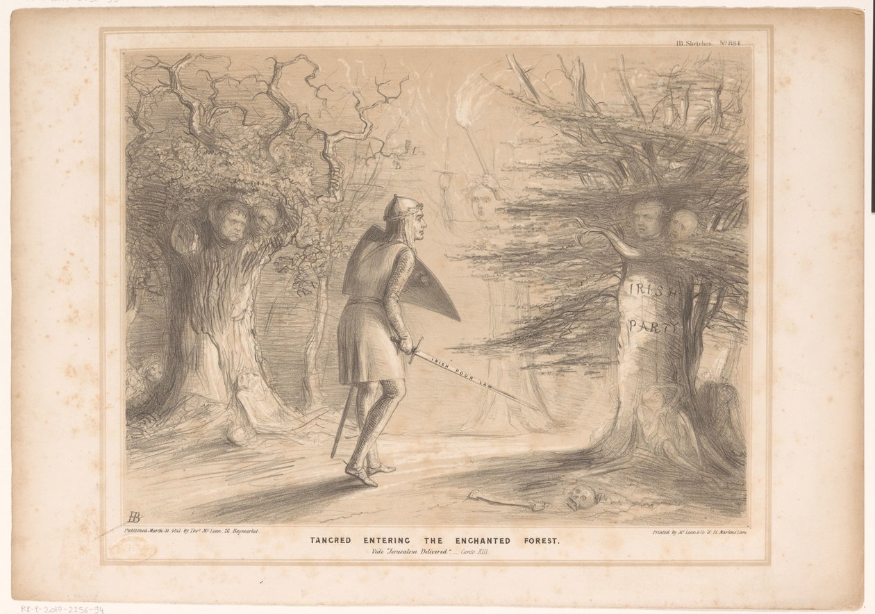 Caricatura con Lord Russell come Tancredi da John Doyle