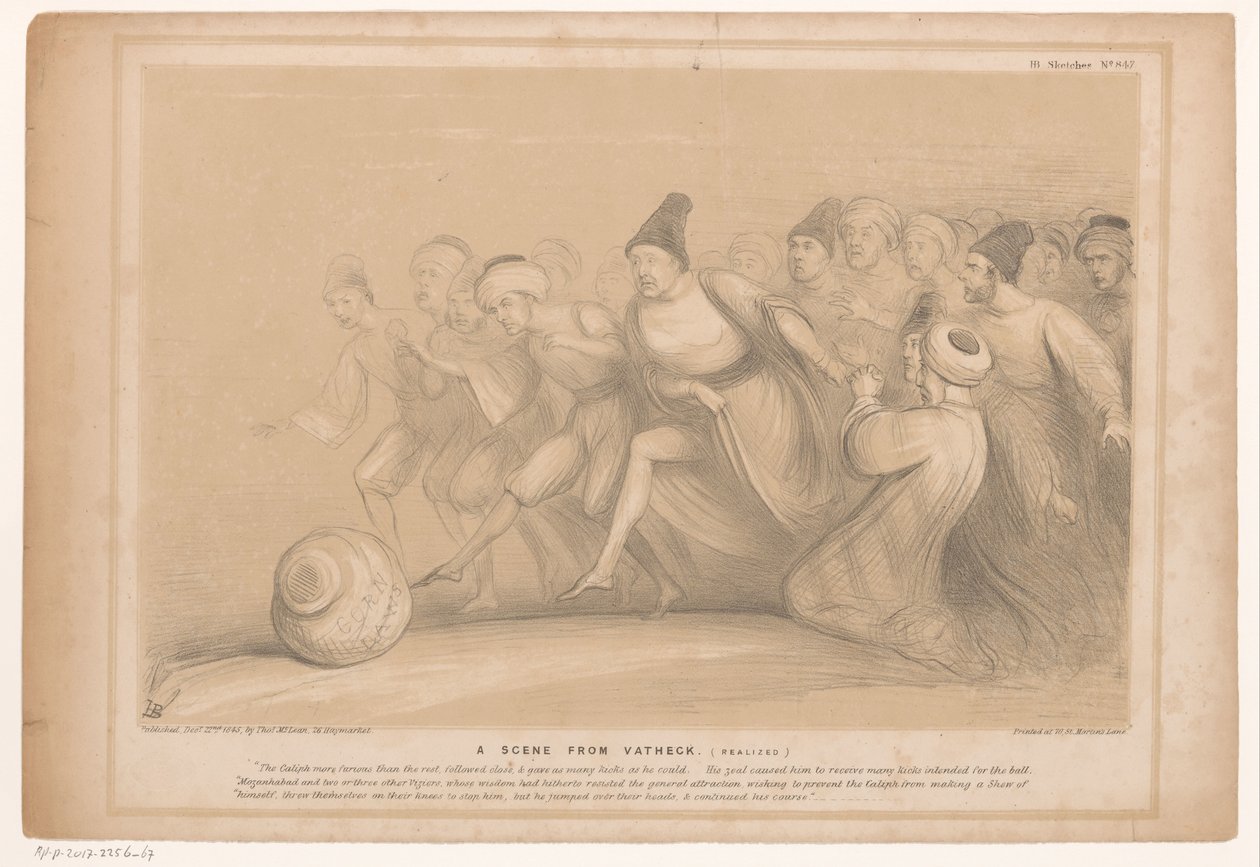 Caricatura del premier Peel (A scene from Vatheck, serie HB Sketches) da John Doyle