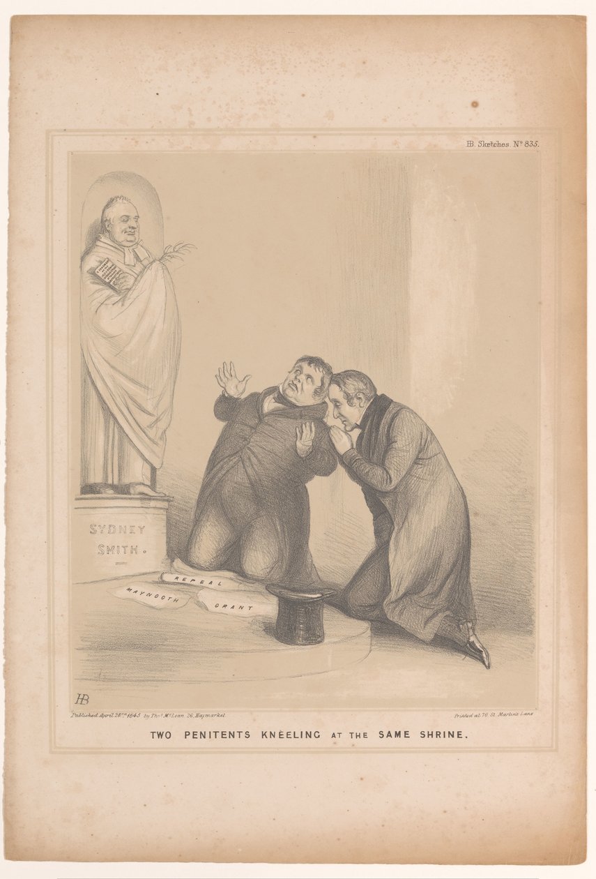 Caricatura del primo ministro Robert Peel e Daniel O