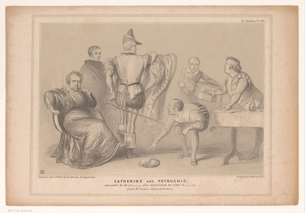 Caricatura con il premier Robert Peel e Joseph Hume da John Doyle