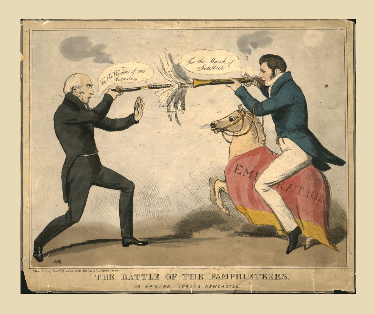 La battaglia dei pamphlettisti. O Newark contro Newcastle, 1829 da John Doyle