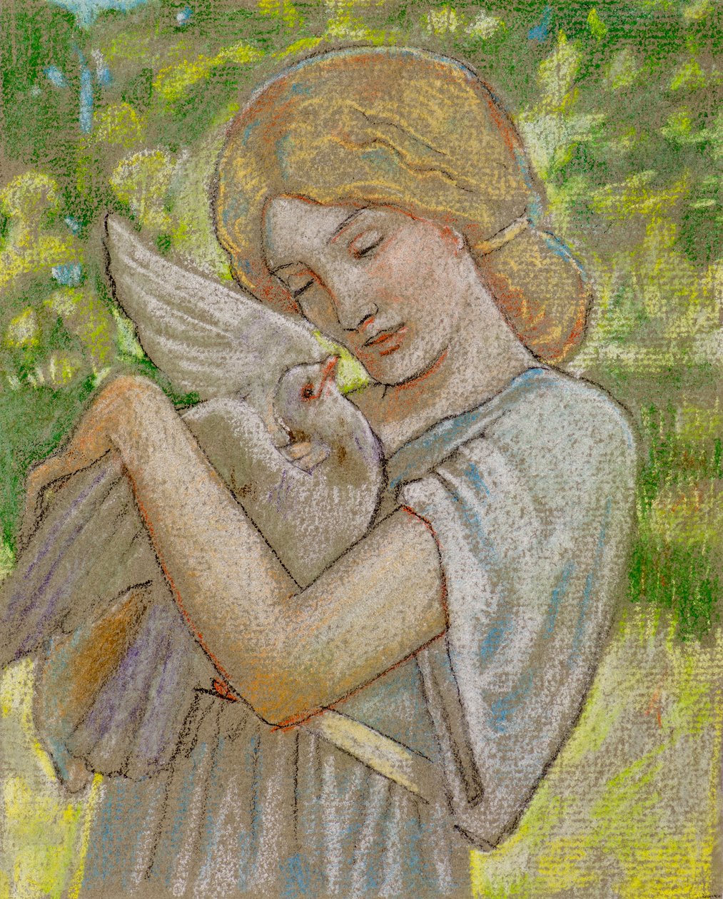 Ragazza con una colomba da John Duncan