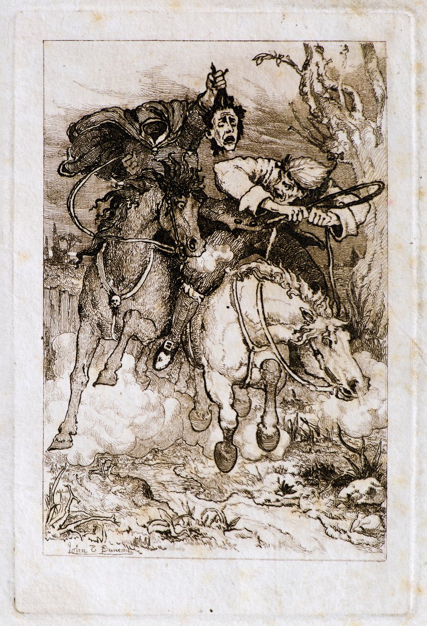 Due cavalieri al galoppo [uno porta la propria testa] da John Duncan