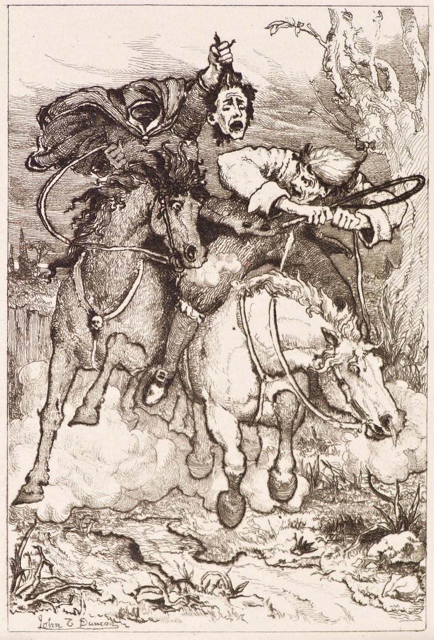 Due cavalieri al galoppo [uno porta la propria testa] da John Duncan