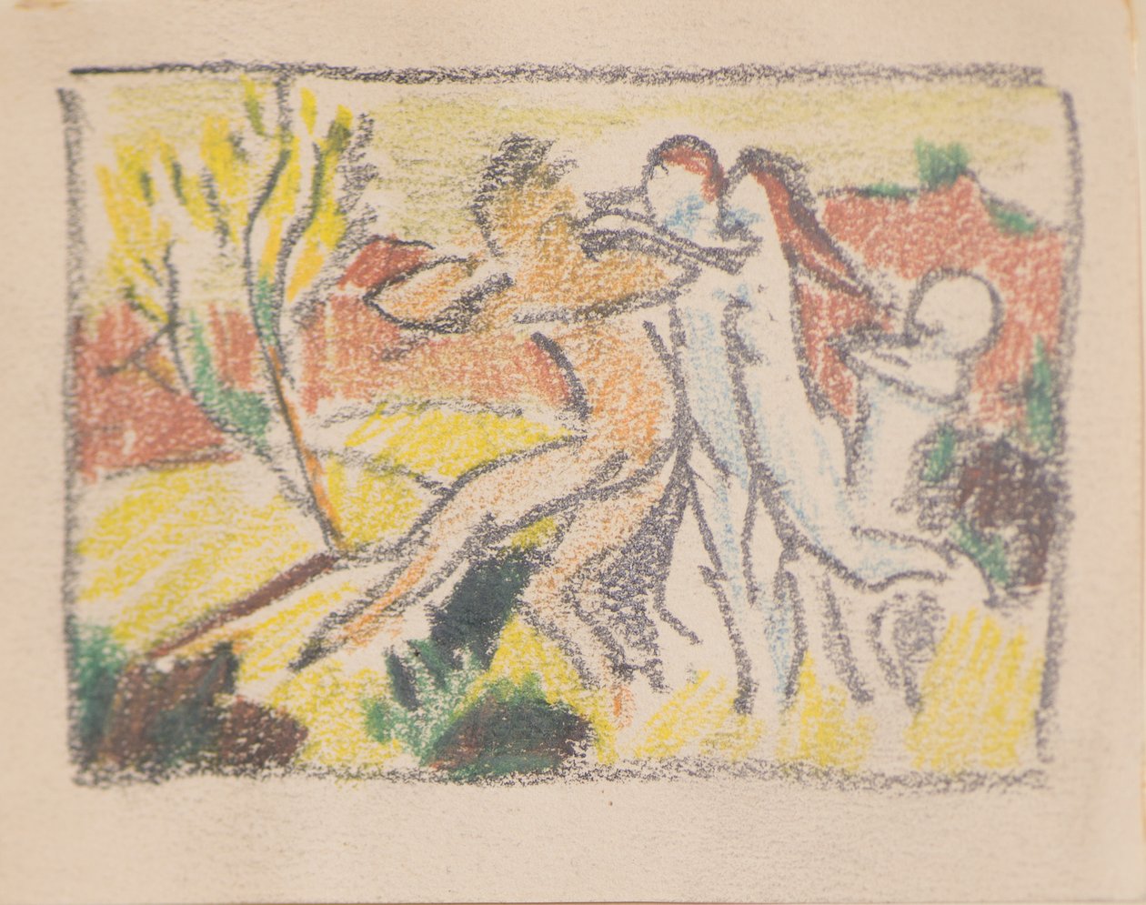 Senza titolo [Tre figure femminili che trattengono un uomo] da John Duncan