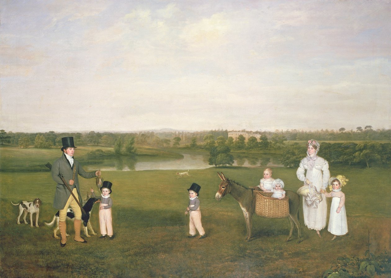William Hetton Cooke con sua moglie e i figli a Worleston Rookery, Chester da John E. Ferneley
