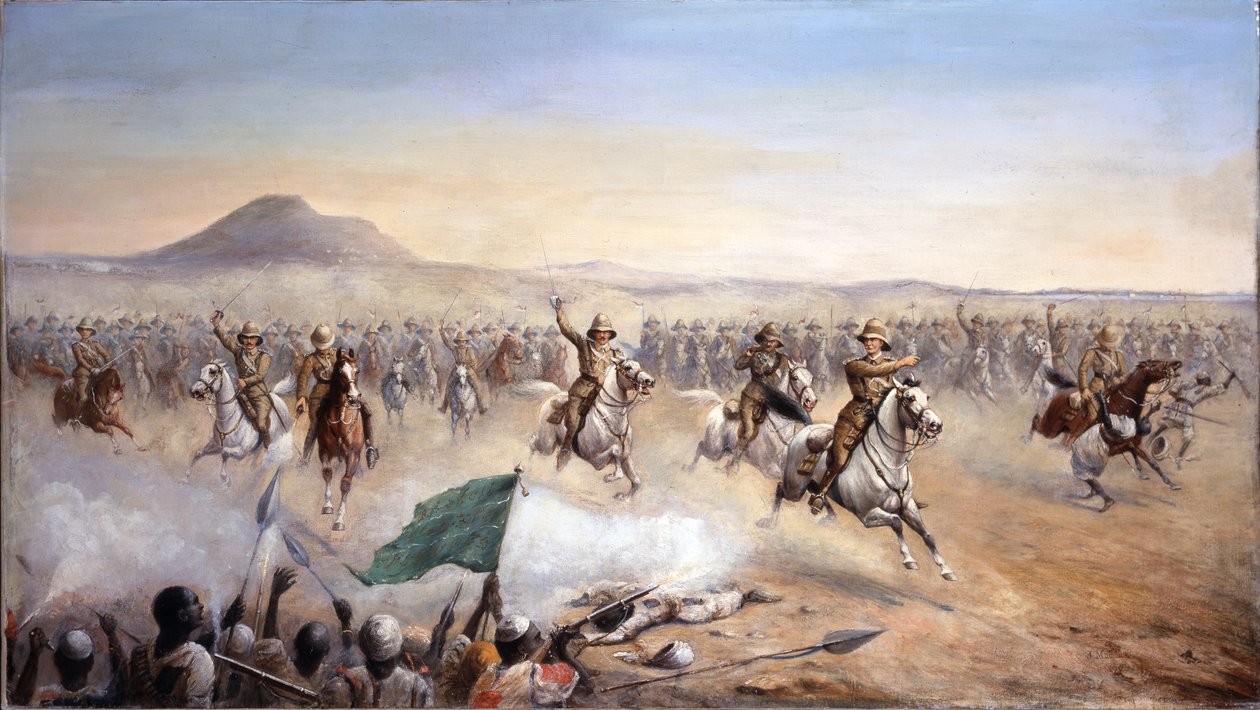 La carica dei 21° Lancieri a Omdurman, 2 settembre 1898 (olio su tela) da John Edward Chapman Mathews