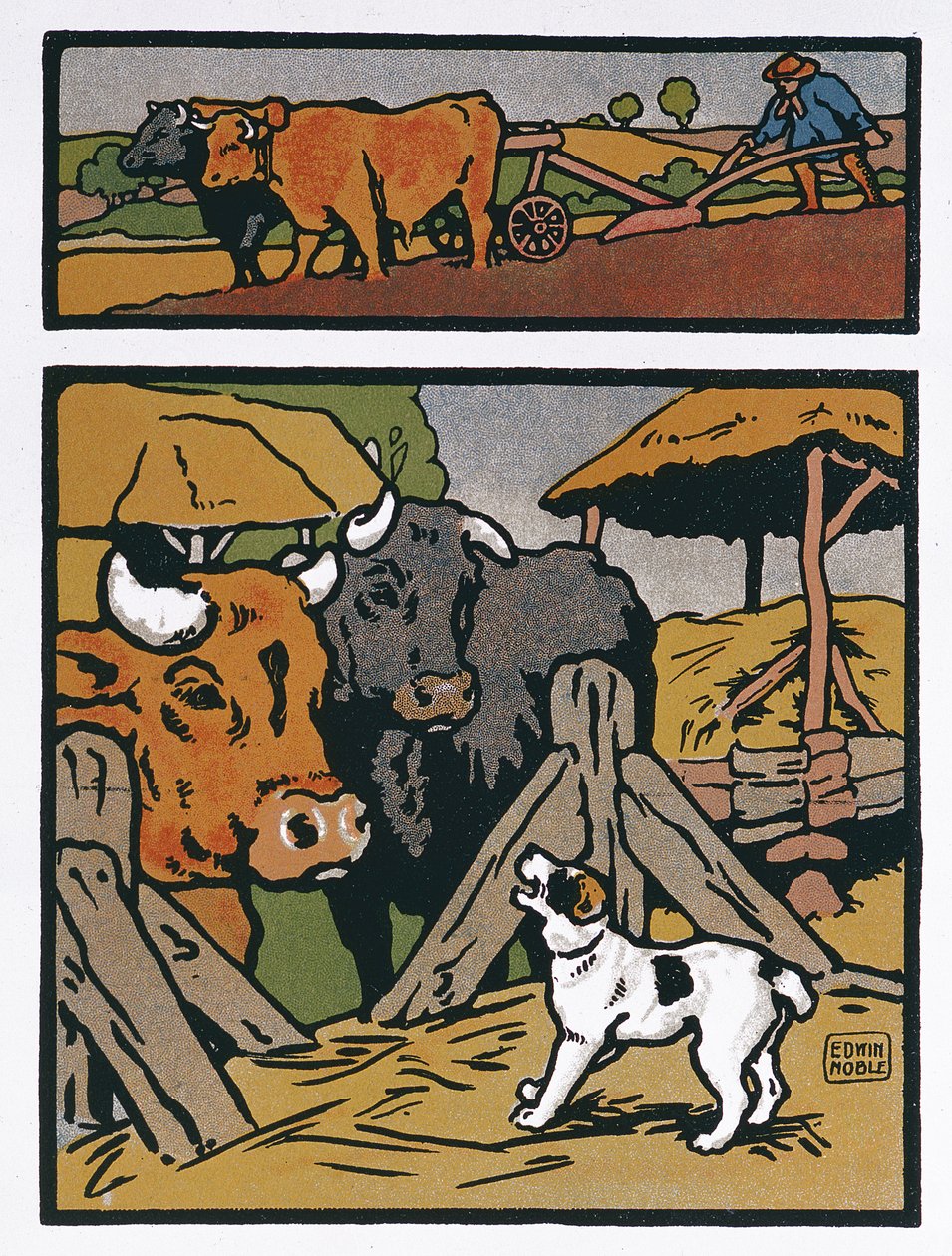 Illustrazione per Il cane e la mucca, da 