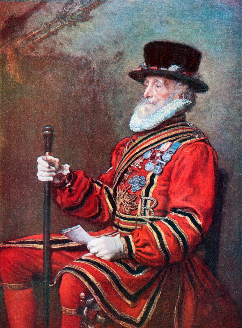 Un guardiano della guardia (litografia a colori) da John Everett (after) Millais