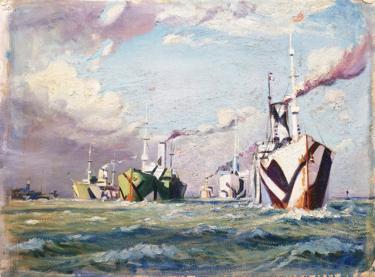 Un Cunarder (piroscafo), c.1918 da John Everett